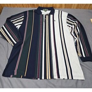 Knights of Round Table men's Large striped long sleeve casual polo shirt